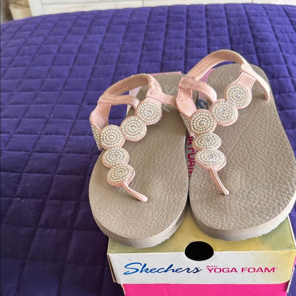 Skechers Pink and Cream Women's Sandals
